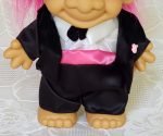 Russ Berrie Company Troll Pink Hair Groom In Tuxedo Doll Aunt