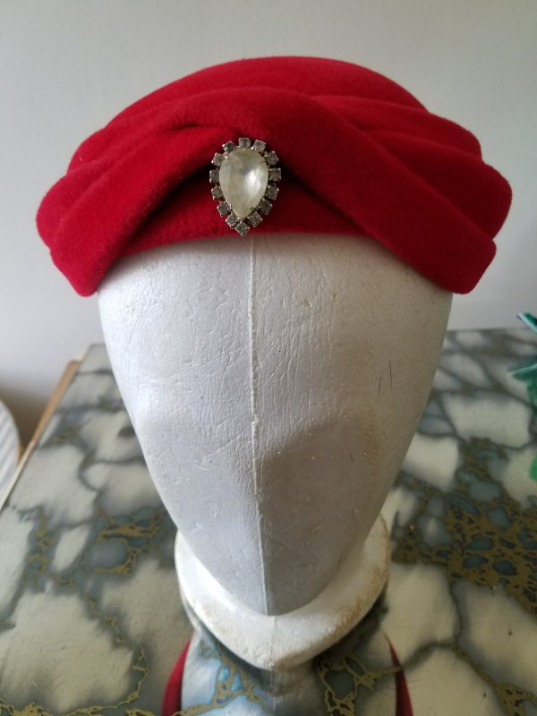 Vintage Ruby Gypsy Hat with Lecie Tag