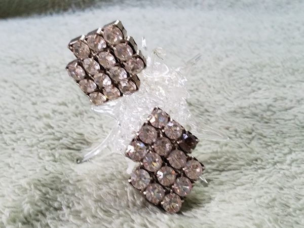 Vintage Sparkle and Face Clip On Rhinestone Earrings