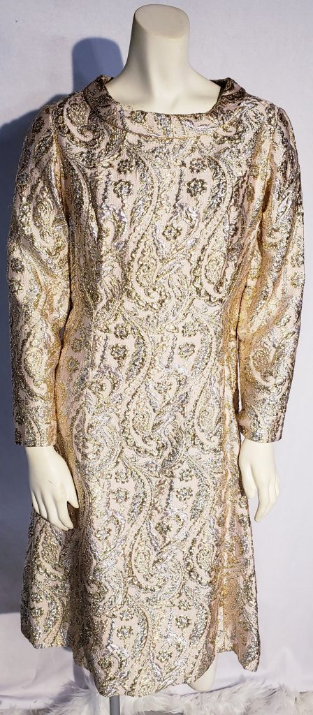 Vintage Brocade Rose Gold Dress – Aunt Gladys' Attic