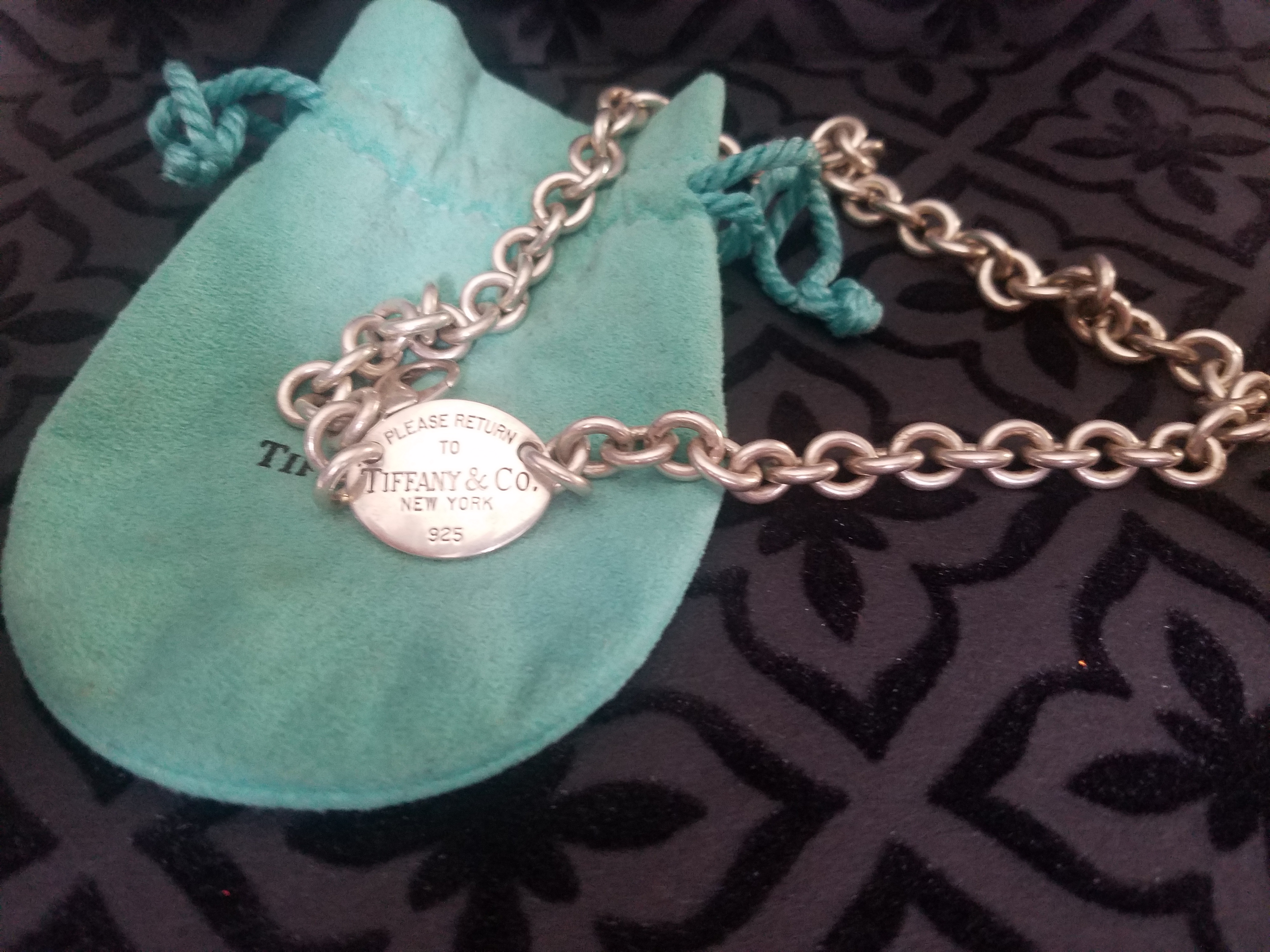 Tiffany & Co silver Return To Tiffany oval tag necklace Silvery ref.1038707  - Joli Closet