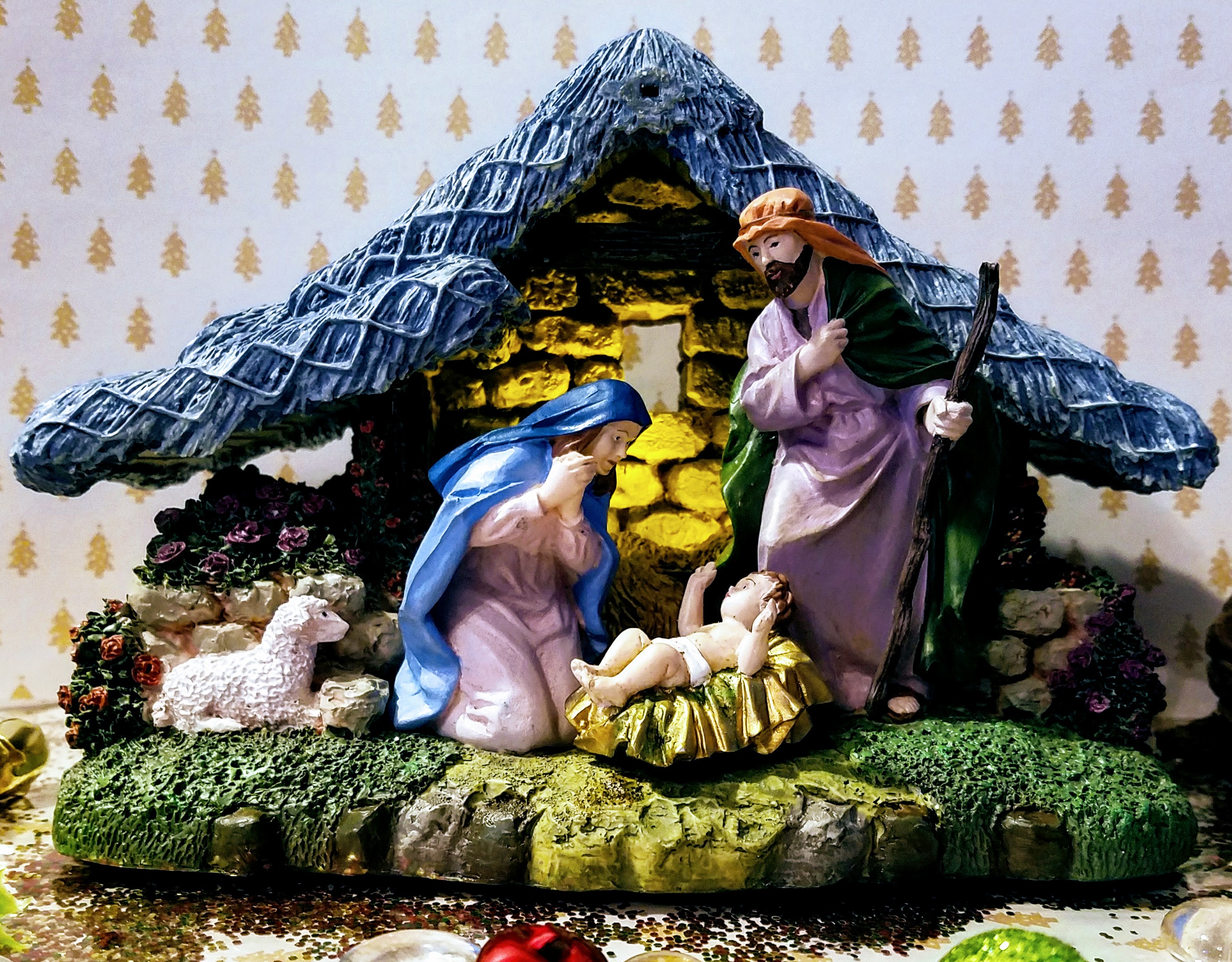 2004 Thomas Kinkade Teleflora Nativity Scene - Aunt Gladys' Attic
