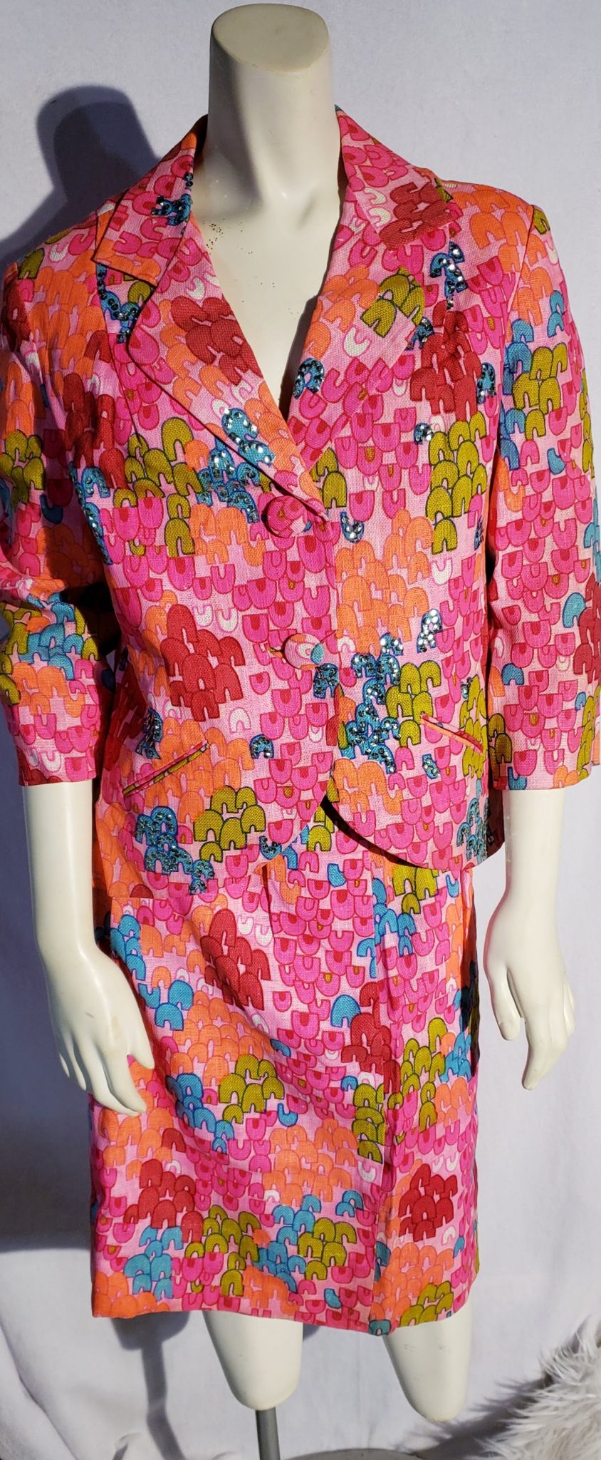 Vintage Miss James California Flamingo Pink Suit – Aunt Gladys' Attic