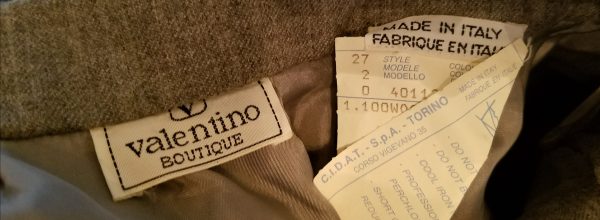 Vintage, Valentino, Grey Skirt