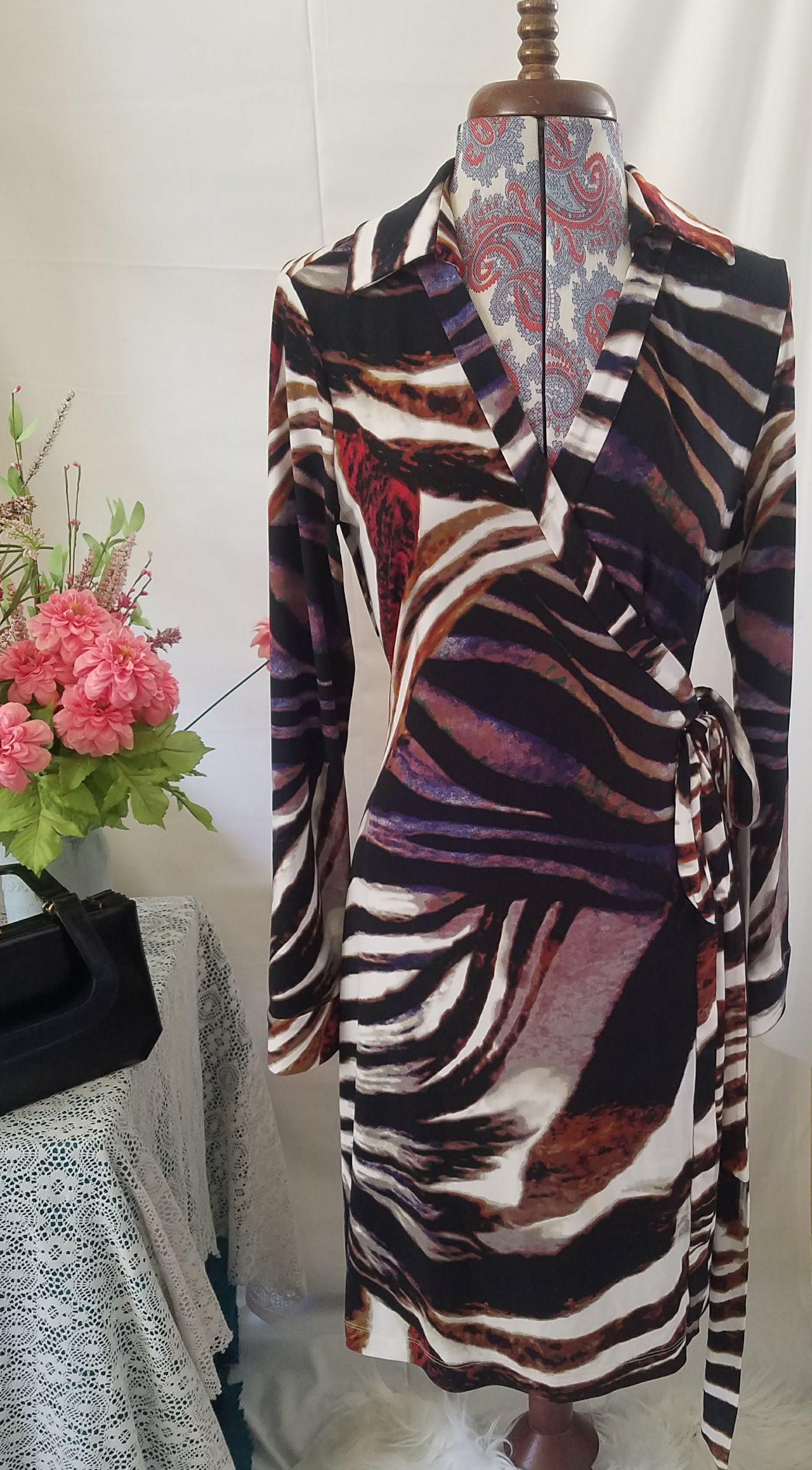 Animal Print Calvin Klein Wrap Dress – Aunt Gladys' Attic