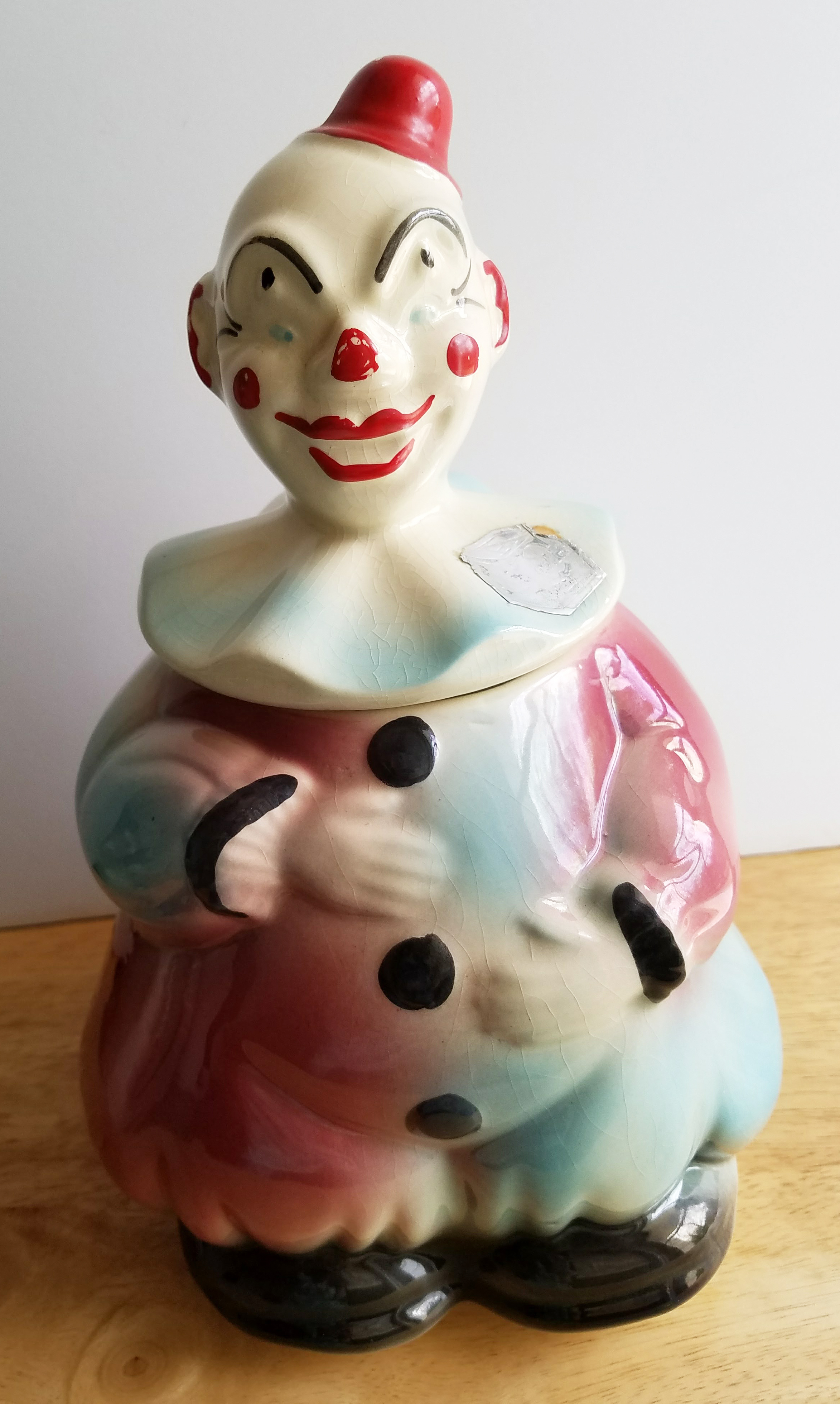 Clown head cookie jar