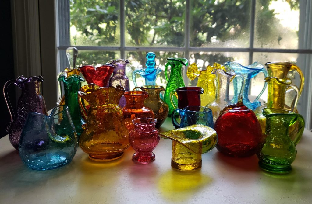 Collection of Multi-Colored Crackle Glass Pieces – Aunt Gladys' Attic