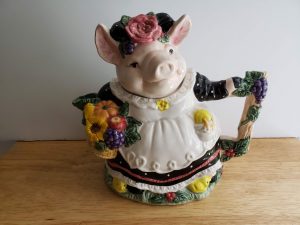 Fitz & Floyd Springtime Prudence the Pig Teapot