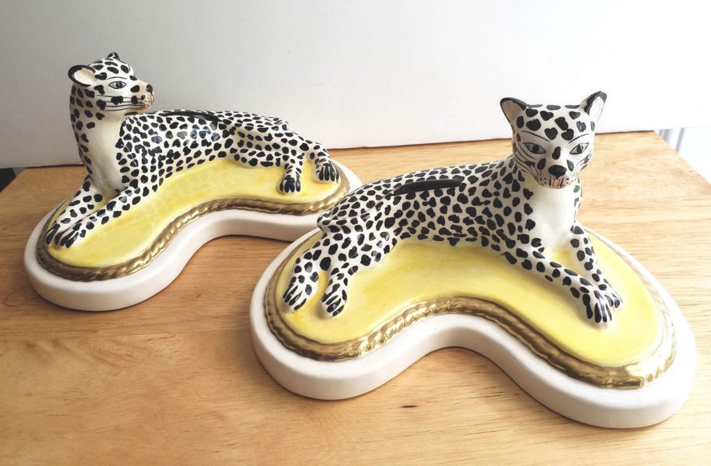 Jeanne Reeds Cheetahs On Cushions Statues Aunt Gladys Attic