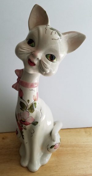 Anthropomorphic Ceramic Cat Statue