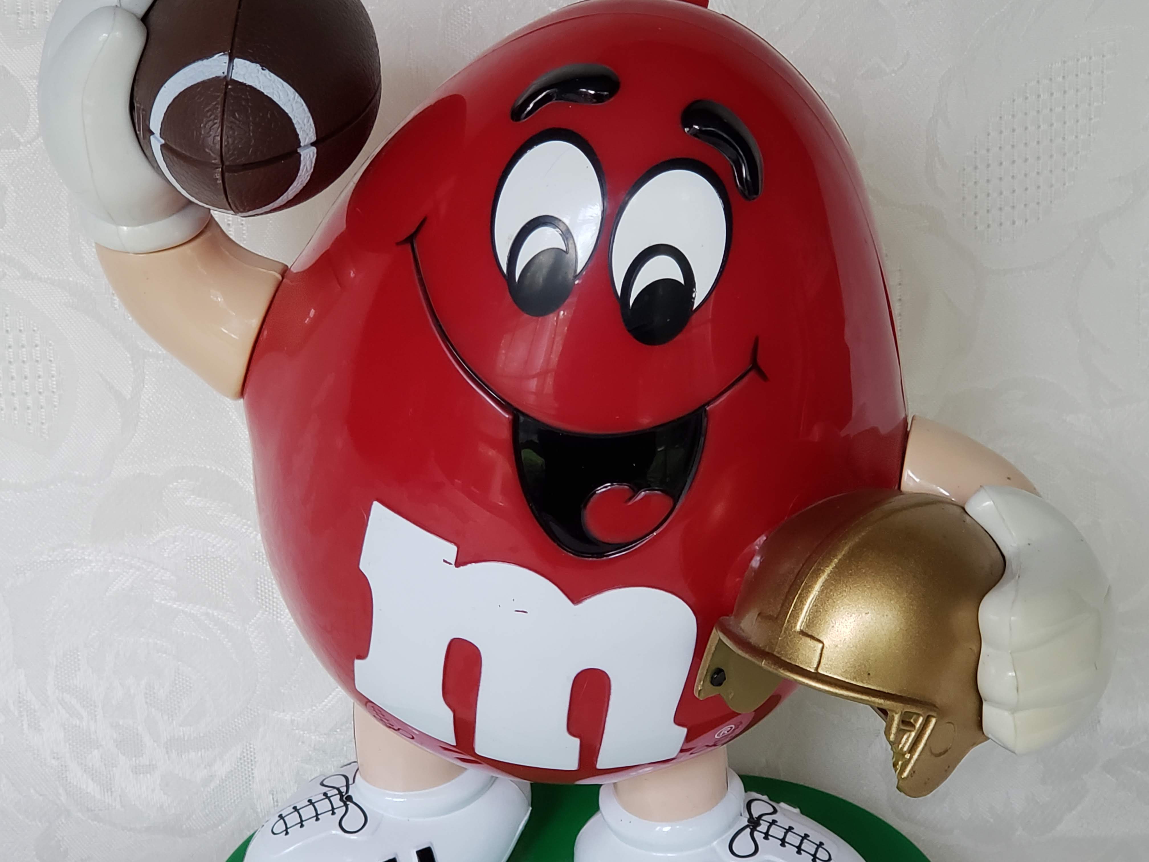 Vintage M&M Football Player Candy Dispenser Red Mm Guy 