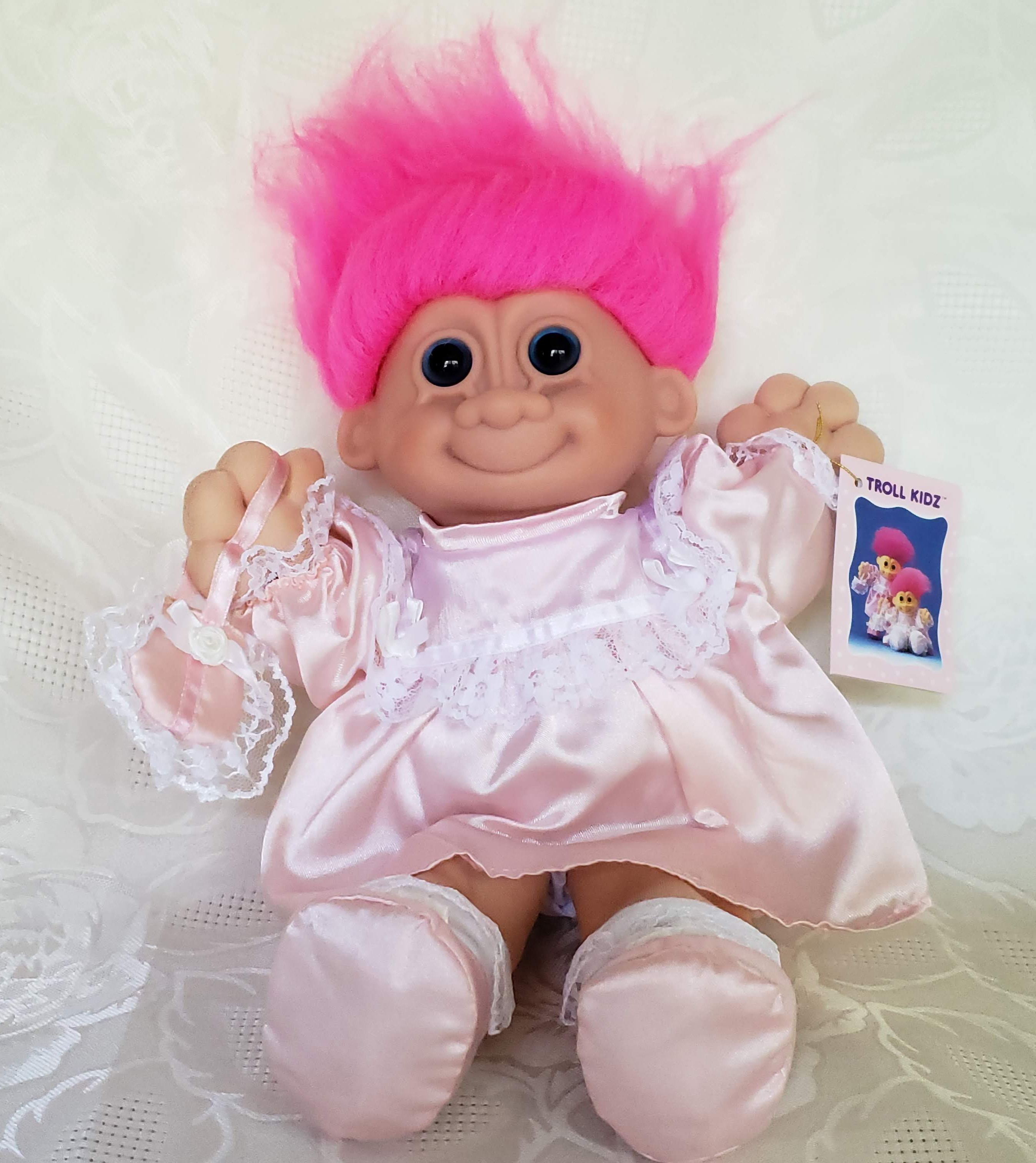 Russ Troll Doll BOW PRINT DRESS OUTFIT BRUSH & SHOES NEW 