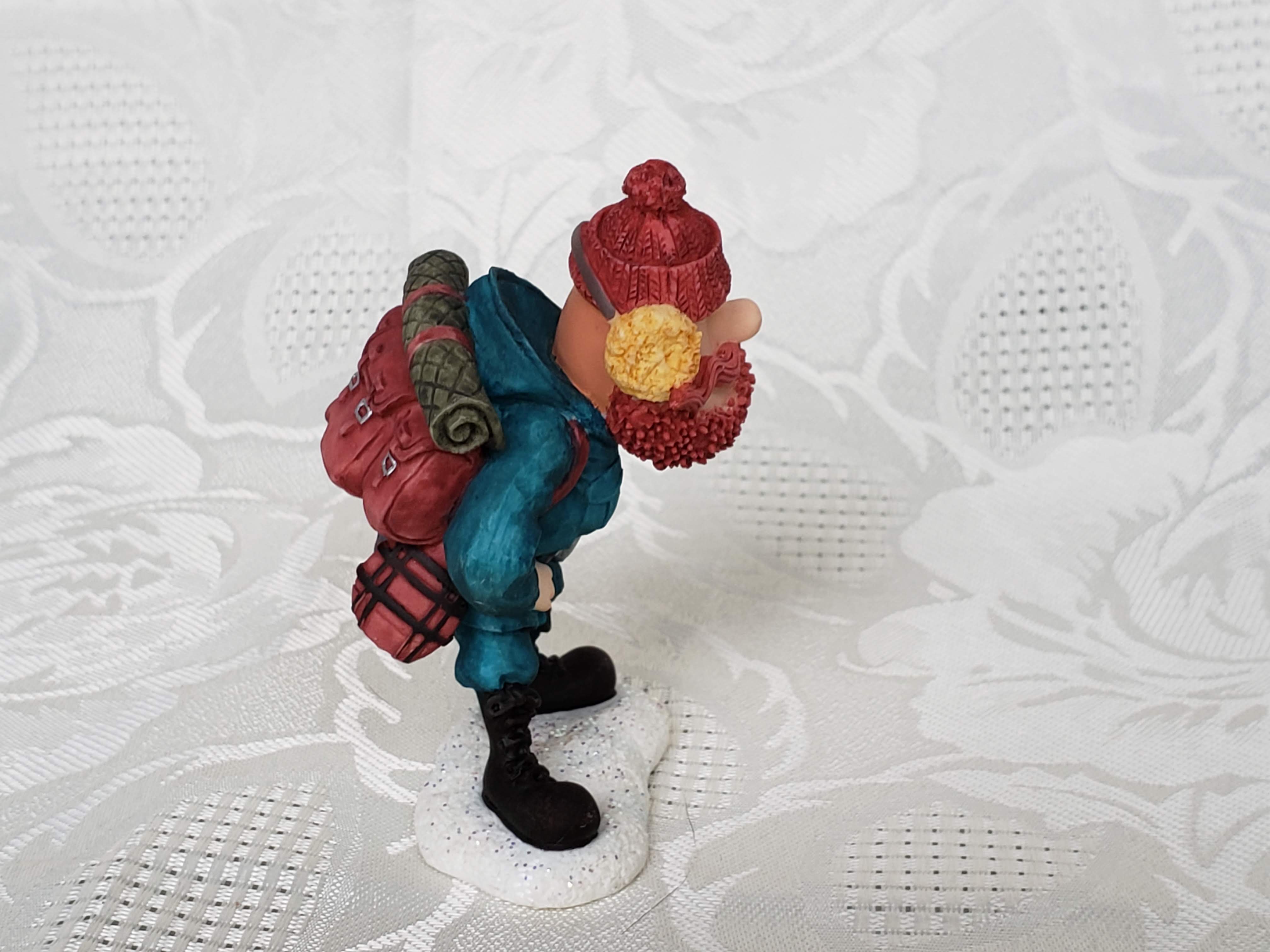 Figurina In Legno Musi Kant Con Alpino, Altezza 7 Cm, Artigianato Tradizionale Dai Monti Metalliferi