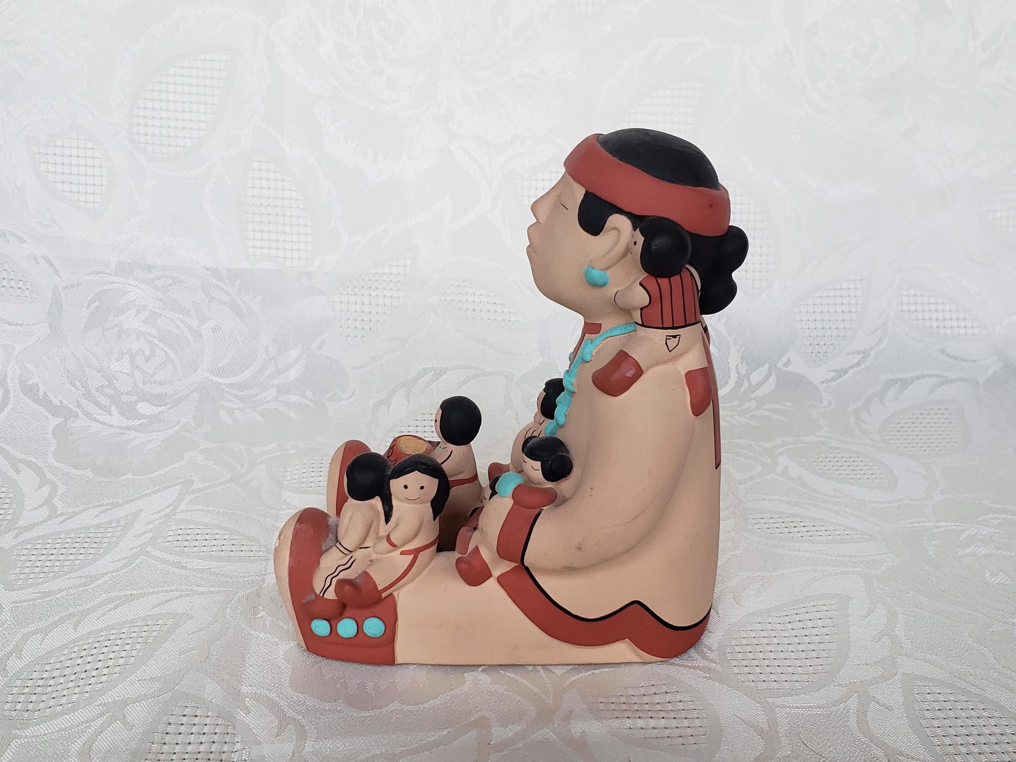 Cleo Teissedre Native American Inspired Storyteller Signed Figurine