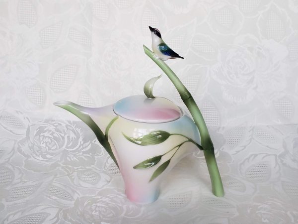 Franz Bamboo Song Bird Porcelain Teapot