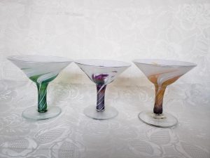 Ron Hinkle Iridescent Art Glass Goblets