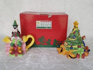 Disney Santa's Workshop Holiday Creamer and Sugar Bowl
