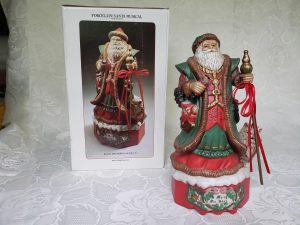 Porcelain Santa Musical Merry Ole Soul Figurine