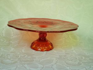 Vintage Amberina Glass Pedestal