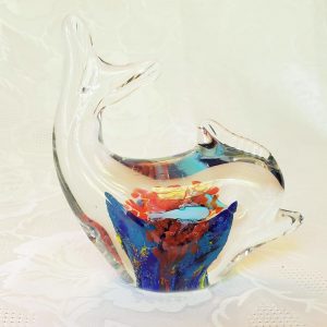 Dolphin Art Glass Figurine Paperweight