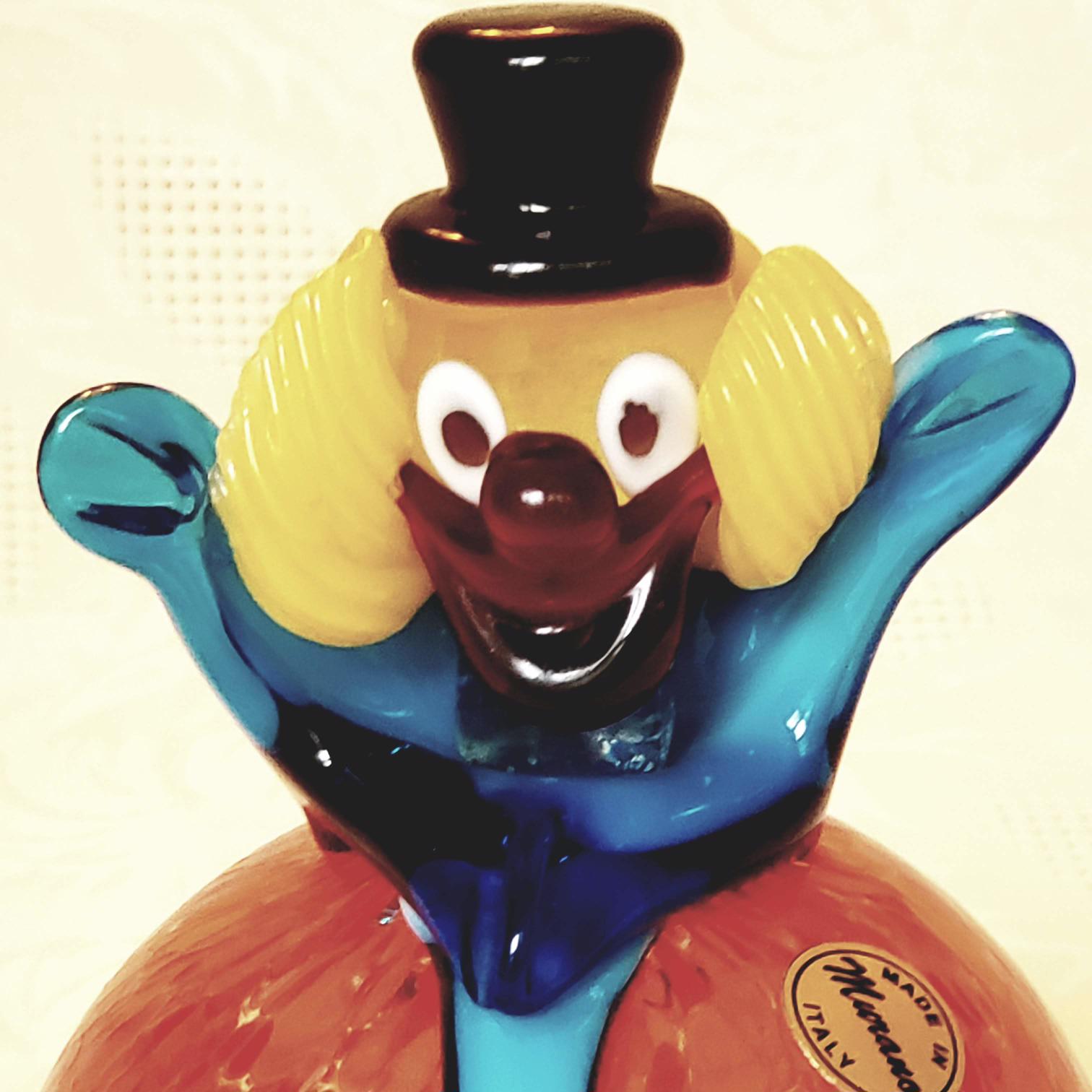 i tilfælde af automatisk kun Murano Red Orange Circus Clown Glass Figurine – Aunt Gladys' Attic