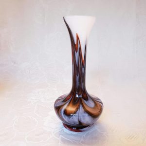 Vintage Opaline Swirl Italian Art Glass Vase