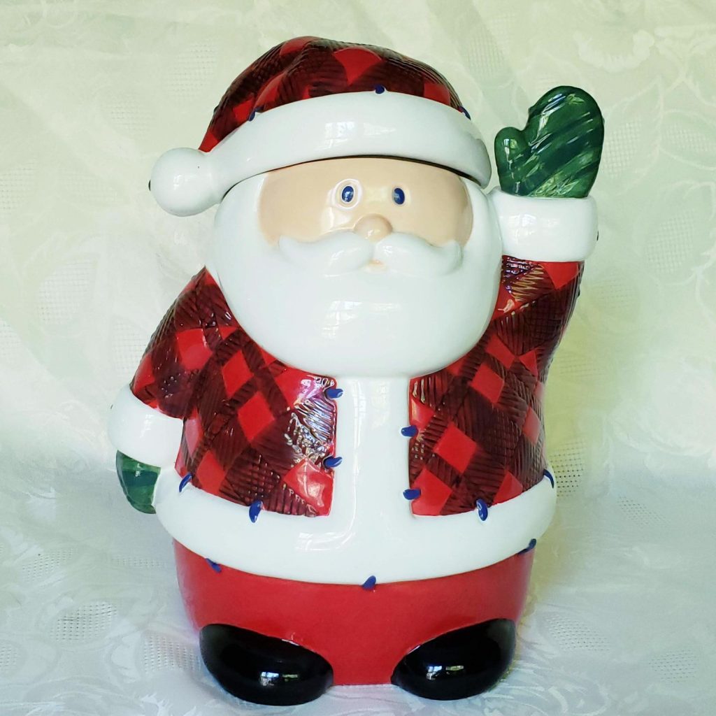 Whole Home Holiday Homespun Christmas Santa Cookie Jar – Aunt Gladys' Attic