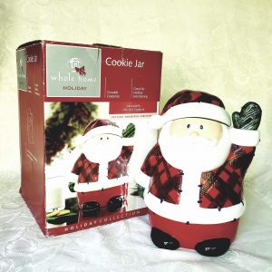 Whole Home Holiday Homespun Christmas Santa Cookie Jar