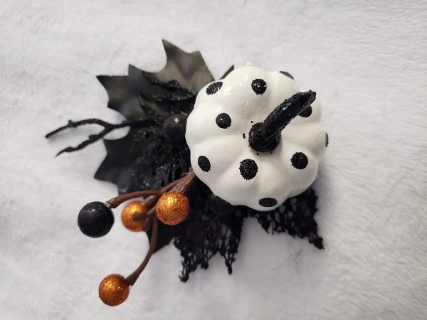 Black and White Pumpkin Halloween Fascinator