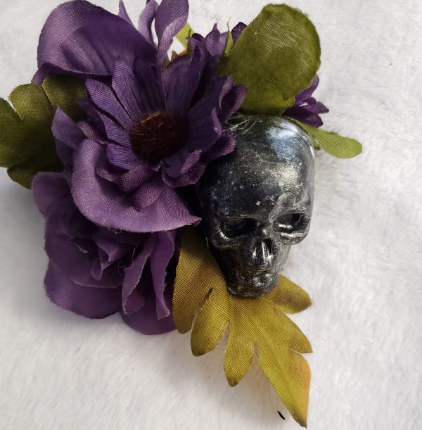 Handcrafted Halloween Purple Floral Skull Fascinator V1 – Aunt Gladys ...