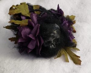 Purple Floral Skull Fascinator