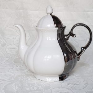Angelica White and Silver Teapot