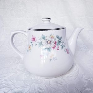 Hall's Springtime Silver Trim Teapot