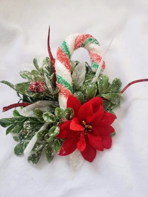Poinsettia and Candy Cane Fascinator