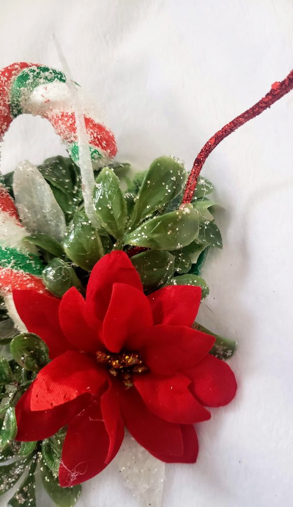 Poinsettia and Candy Cane Fascinator