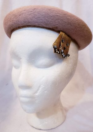 Pink Fur Rhinestone Vintage Hat