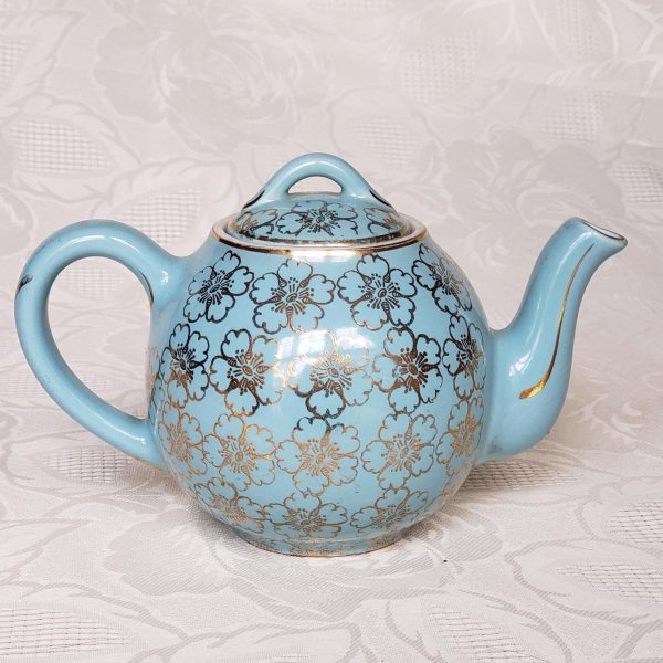 Vintage Hall Blue and Gold Teapot