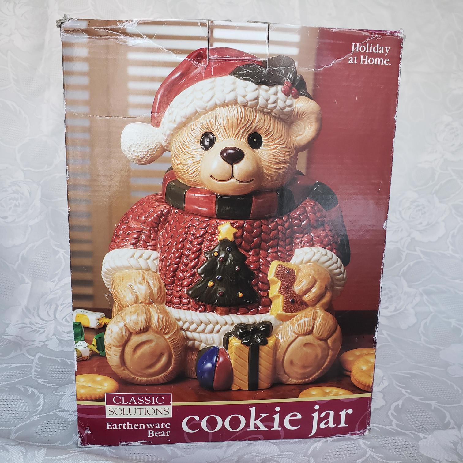 Certified International Teddy Cookie Jar,Christmas Teddy Bear Cookie ...