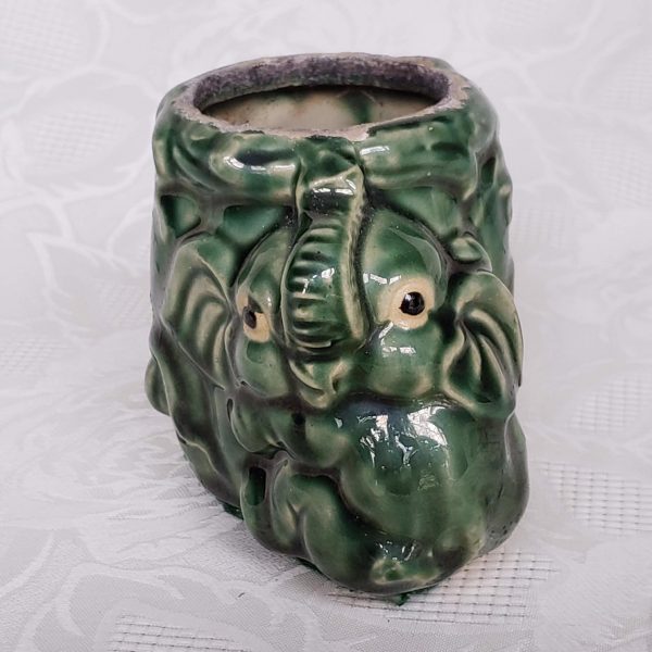 Vintage Majolica Elephant Planter