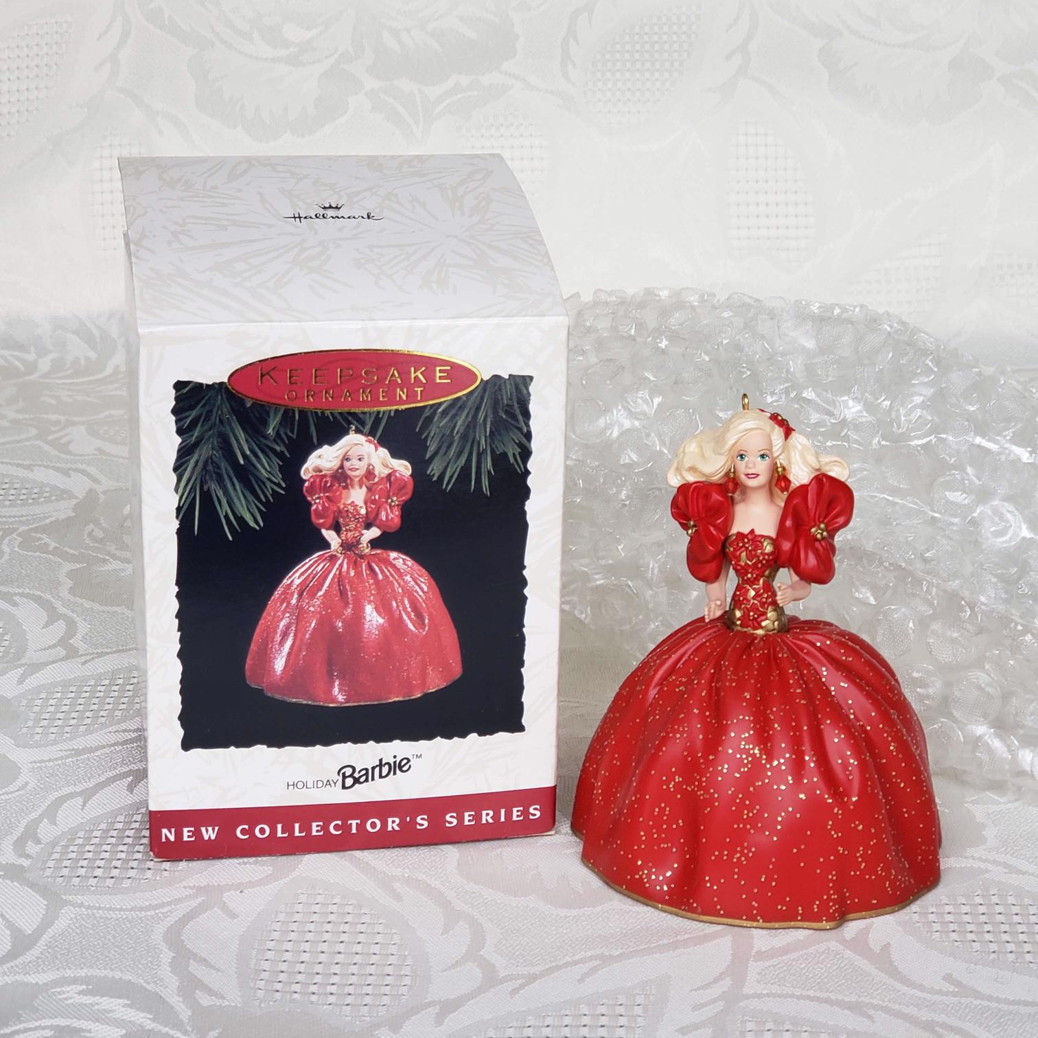 Hallmark Keepsake Christmas Ornament 2017 Holiday Barbie Doll Mattel Red Dress