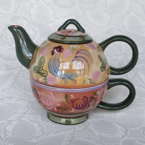 Danna Cullen Zrike Rooster French Country Tea for One Set