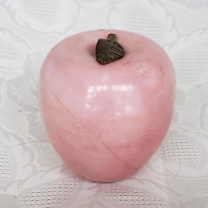 Marble Alabaster Pink Apple Paperweight