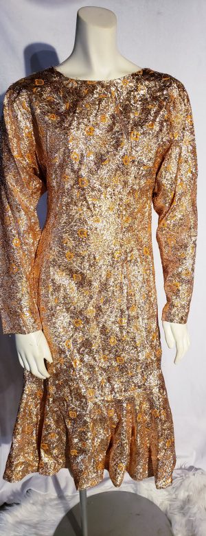 Gold Lame Vintage Dress