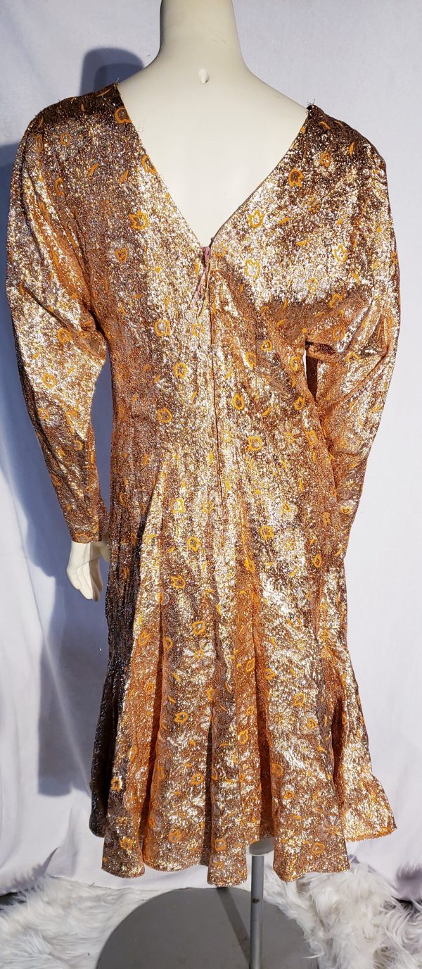 Alana Orange and Gold Lame Vintage Dress – Aunt Gladys' Attic