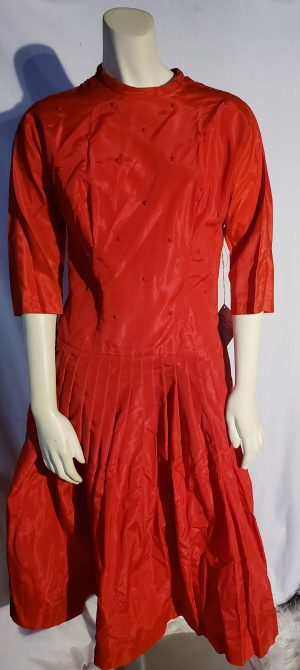 Red Celanese Acetate Dress