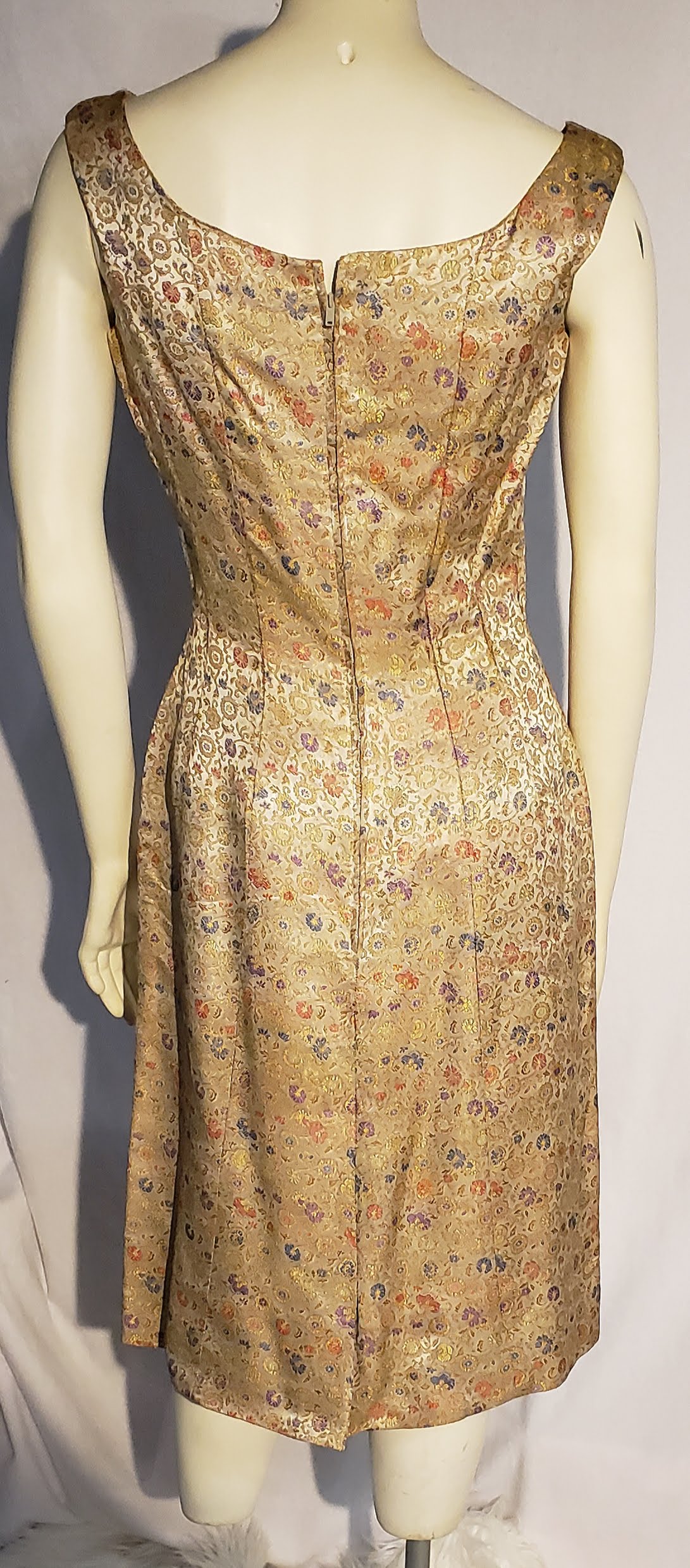 Vintage Gold Floral Suzy Perette 2 Piece Dress – Aunt Gladys' Attic