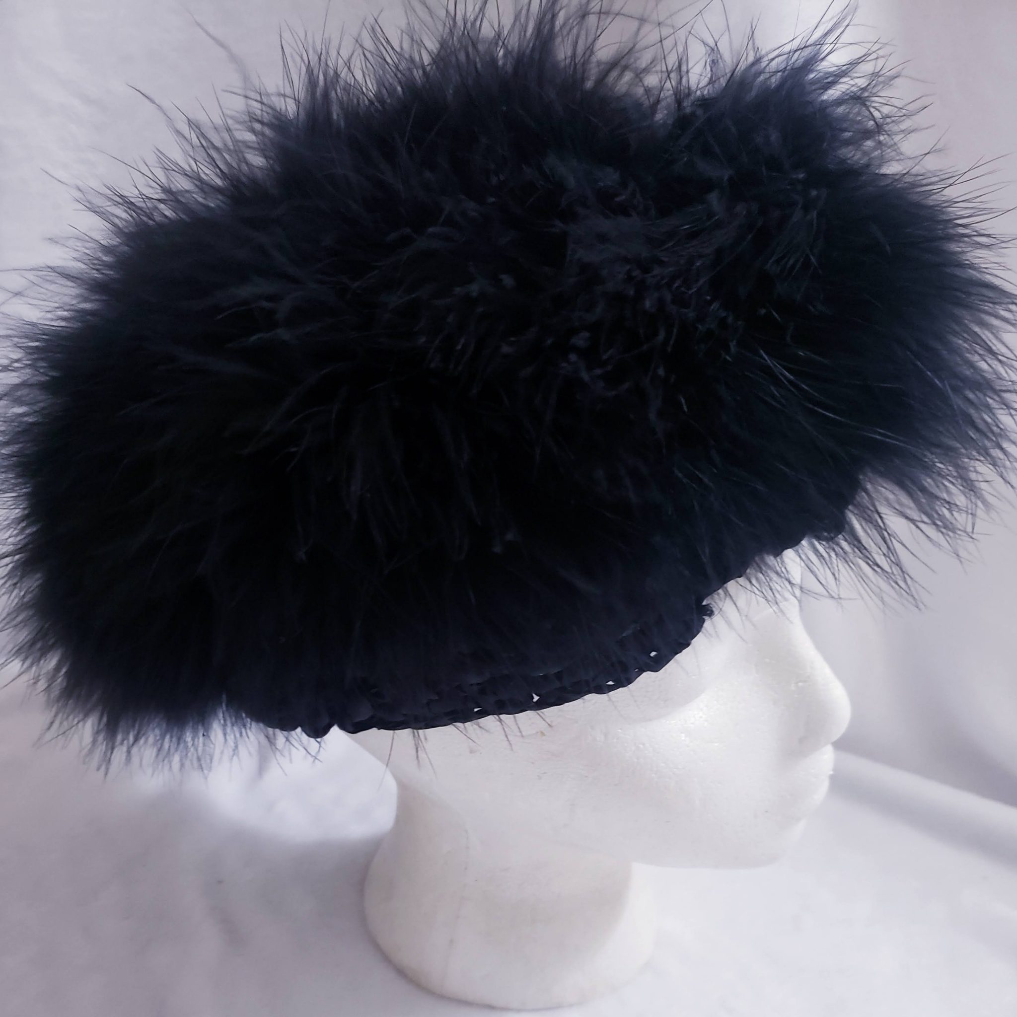 Black Marabou Feather Vintage Hat – Aunt Gladys' Attic