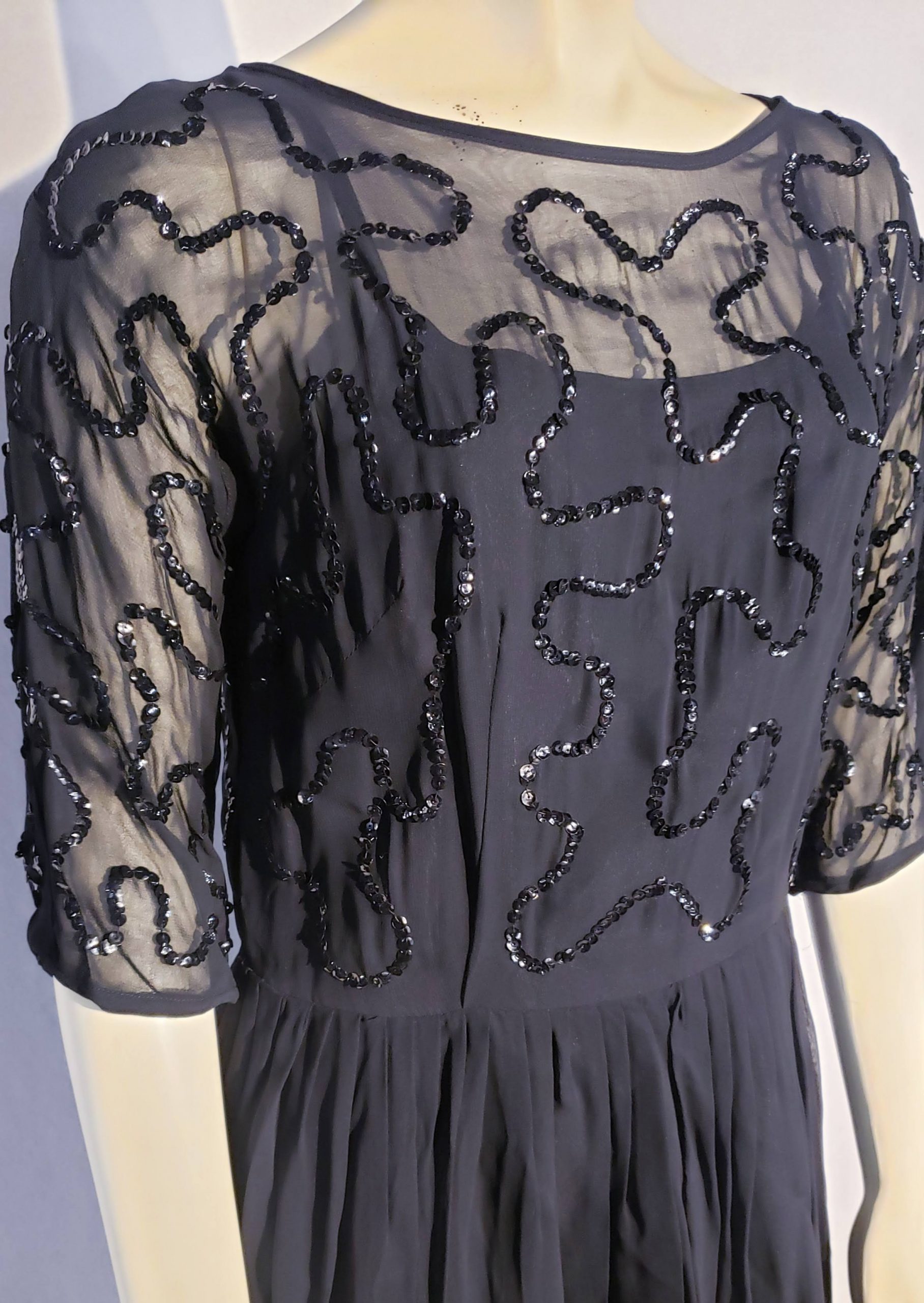 Vintage Nora Black Sequin Dress- Aunt Gladys' Attic by SerStyle