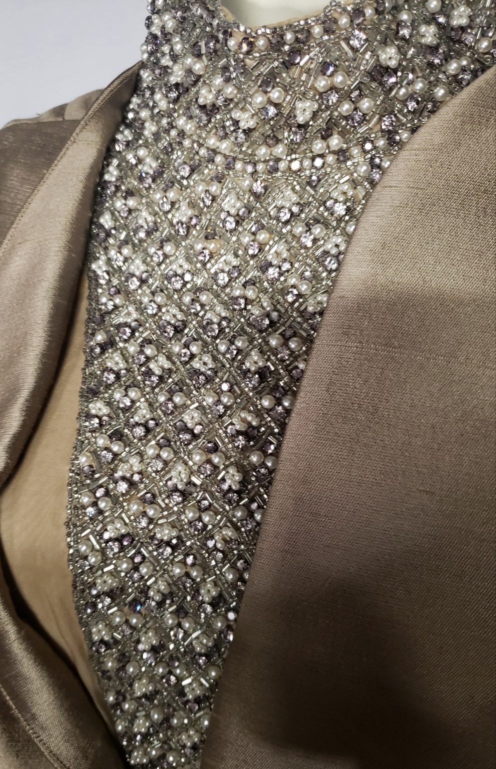 Seaton Enterprises Hand-Beaded Smokey Gray Rhinestone Dress – Aunt ...