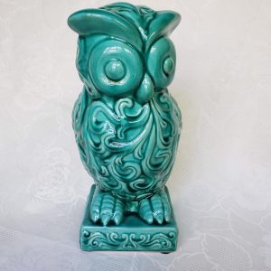 Ceramic Turquoise Owl Figurine